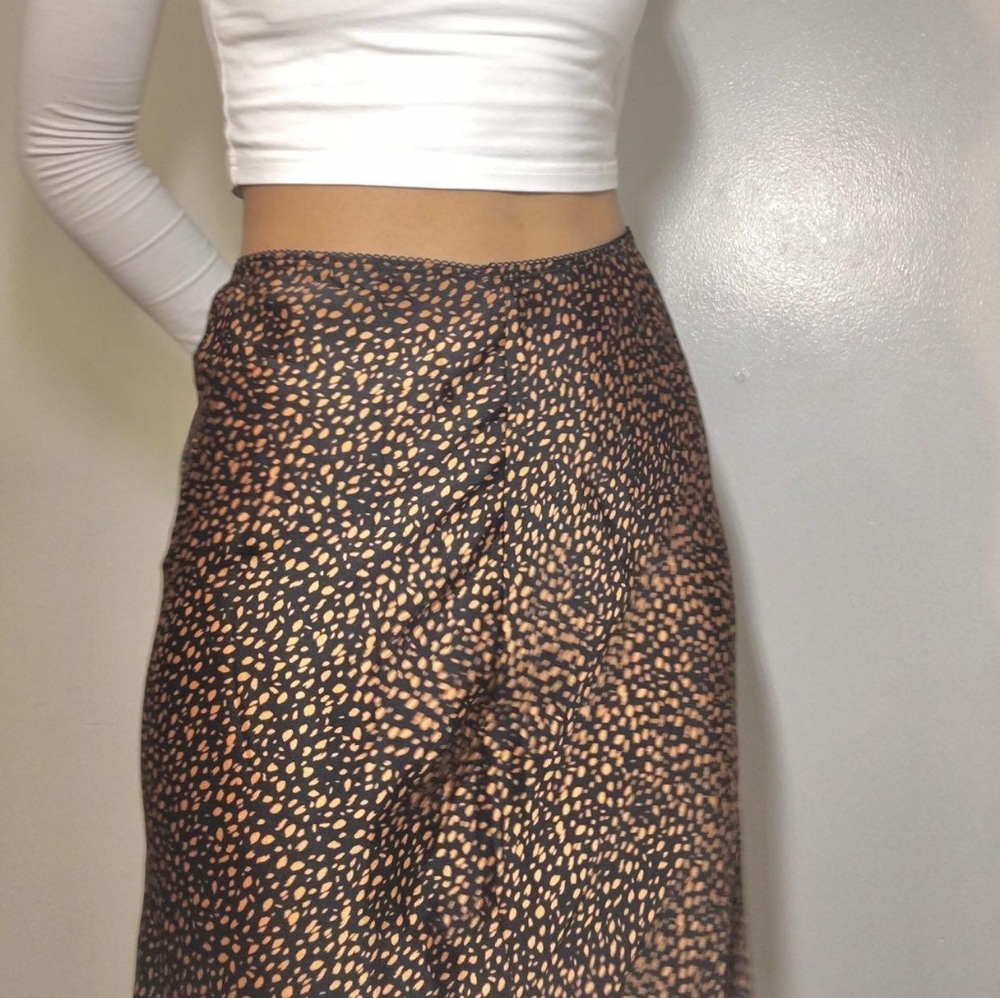 Satin long skirt